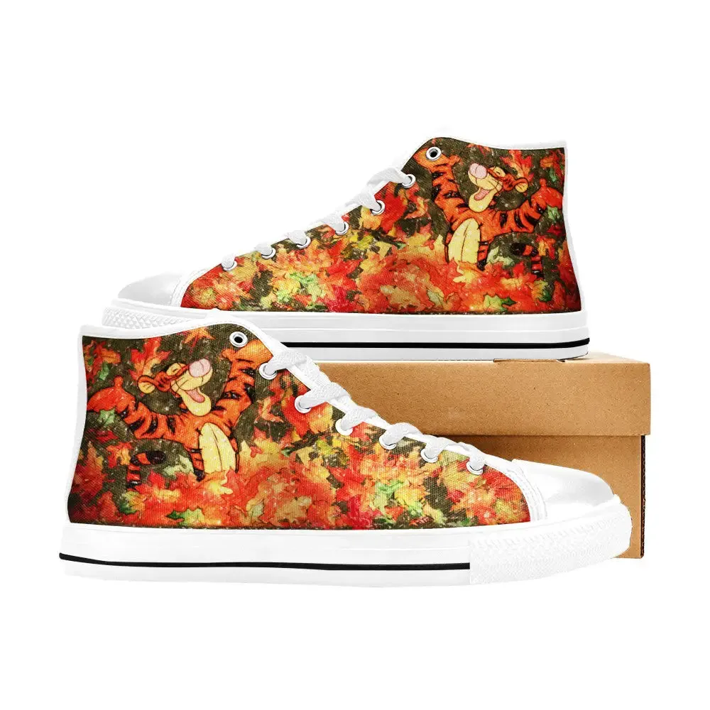 Winnie the pooh Tiger Shoes High Top Sneakers for Kids and Adults