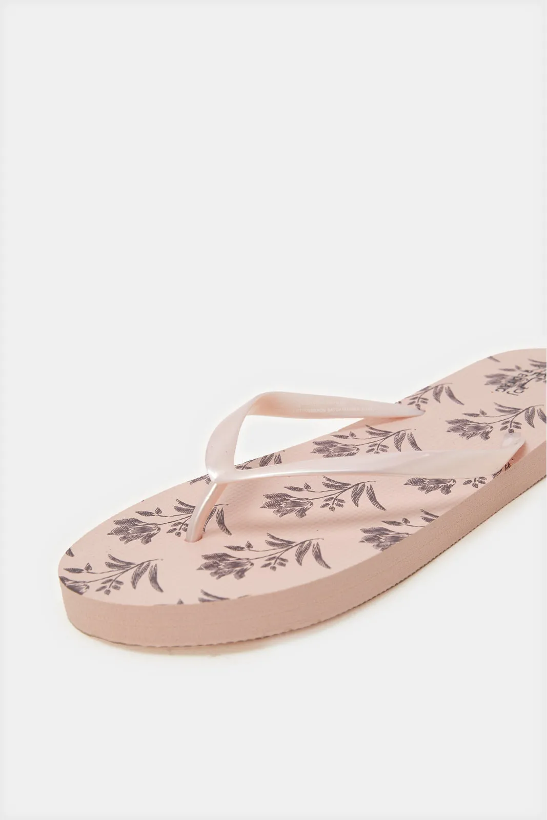 Women Beige Printed Flip Flop