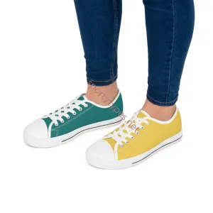 Women's Teal & Mustard Mismatched Low Top Sneakers