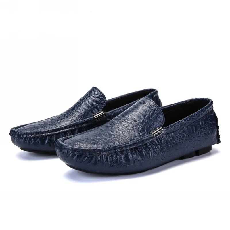 Yeknu New Men Genuine Leather Shoes Fashion Casual Men Shoes Slip On Men Loafers Breathable Male Casual Leather Shoes